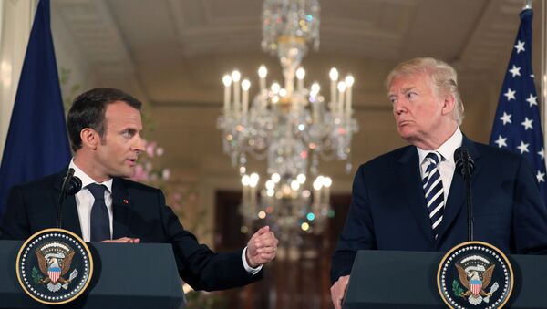 特朗普与法国总统埃马纽埃尔·马克龙 - 俄罗斯卫星通讯社