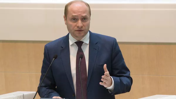 Министр по развитию Дальнего Востока России Александр Галушка на заседании Совета Федерации - 俄羅斯衛星通訊社