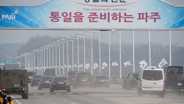 韩国总统文在寅抵达朝韩首脑会晤会场 - 俄罗斯卫星通讯社