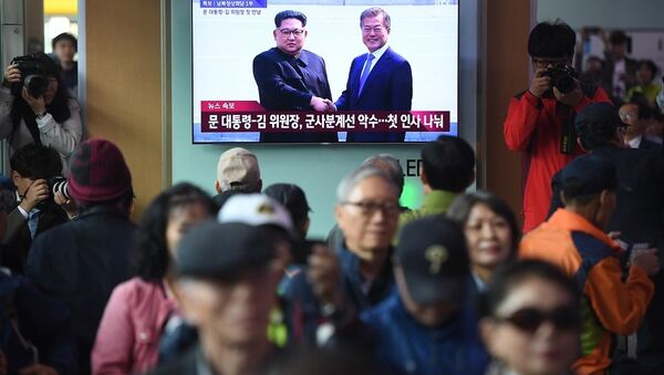 朝鮮最高領導人金正恩抵達板門店 - 俄羅斯衛星通訊社