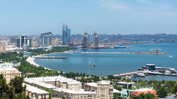 Панорама города Баку и Бакинской бухты в Каспийском море - 俄罗斯卫星通讯社