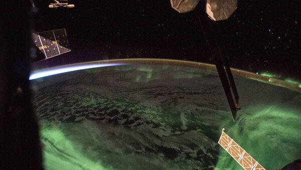Полярное сияние на Земле, снятое с Международной космической станции - 俄羅斯衛星通訊社