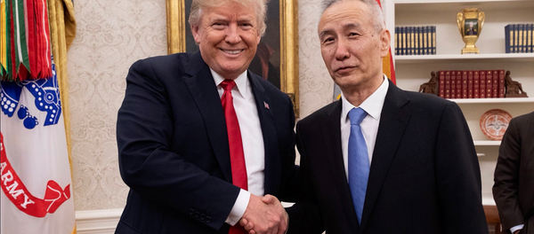 美国总统唐纳德·特朗普会见中国国务院副总理刘鹤 - 俄罗斯卫星通讯社