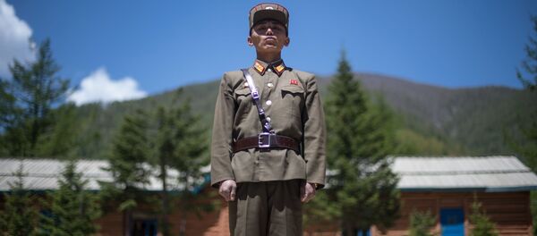 Военнослужащий на ядерном полигоне Пхунгери на севере КНДР - 俄罗斯卫星通讯社