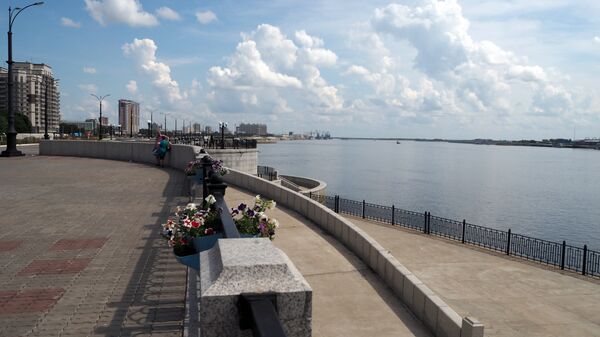 布拉戈維申斯克的阿穆爾河堤岸 - 俄羅斯衛星通訊社