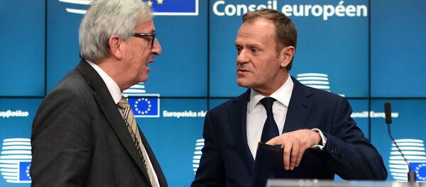 欧盟委员会主席容克与欧洲理事会主席图斯克 - 俄罗斯卫星通讯社