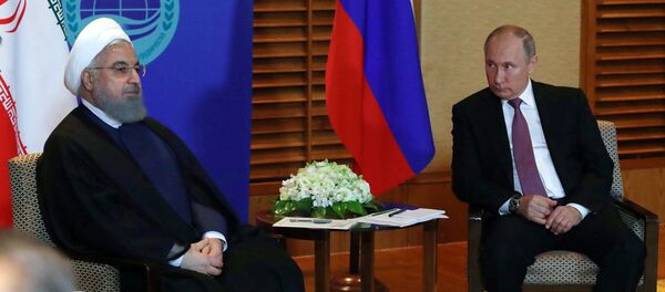 俄总统普京与伊朗总统鲁哈尼会晤期间表示,俄罗斯和伊朗在解决叙利亚危机方面的合作非常成功,取得了具体的结果 俄总统普京与伊朗总统鲁哈尼会晤期间表示,俄罗斯和伊朗在解决叙利亚危机方面的合作非常成功,取得了具体的结果 - 俄罗斯卫星通讯社