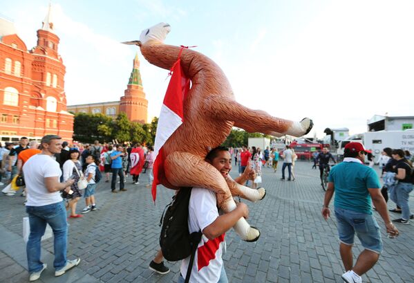 2018年世界杯球迷在莫斯科紅場 - 俄羅斯衛星通訊社