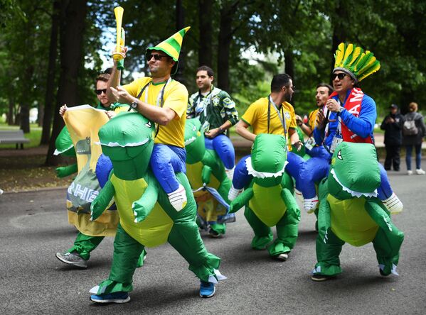 2018年世界杯巴西與哥斯達黎加比賽前的球迷們 - 俄羅斯衛星通訊社
