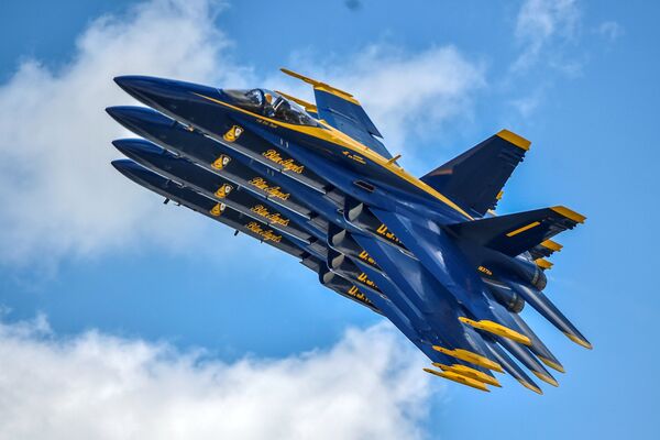 美國海軍“藍天使”飛行表演隊在代頓航展上進行飛行表演 - 俄羅斯衛星通訊社