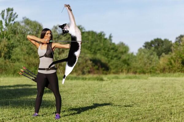 靈活的貓在射箭或開槍時可以用得上。 - 俄羅斯衛星通訊社