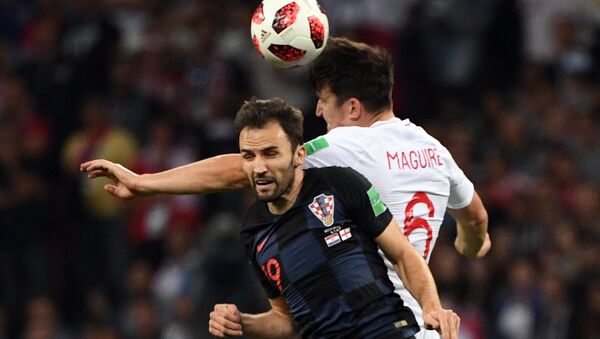克羅地亞國家隊在世界杯半決賽的加時期間戰勝英格蘭足球隊 - 俄羅斯衛星通訊社