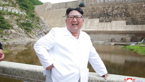 Лидер КНДР Ким Чен Ын во время посещения строящейся электростанции Orangchon Лидер КНДР Ким Чен Ын во время посещения строящейся электростанции Orangchon - 俄罗斯卫星通讯社