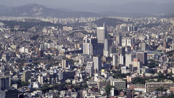 Вид на город Сеул с горы Намсан, Южная Корея - 俄罗斯卫星通讯社
