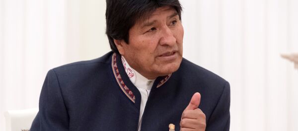 Президент Боливии Эво Моралес во время встречи с президентом РФ Владимиром Путиным - 俄罗斯卫星通讯社