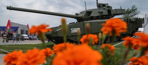 T-14“阿爾瑪塔”坦克在俄羅斯軍隊-明天展會上。 T-14“阿爾瑪塔”坦克在俄羅斯軍隊-明天展會上。 - 俄羅斯衛星通訊社