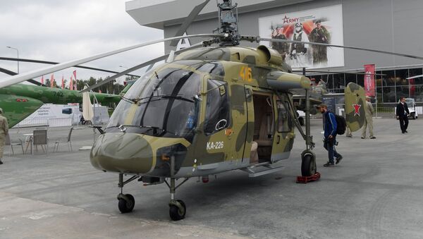 Российский многоцелевой вертолет Ка-226, разработанный в ОКБ Камова на выставке «Армия России – завтра» в рамках IV Международного военно-технического форума «Армия-2018» в Кубинке - 俄罗斯卫星通讯社