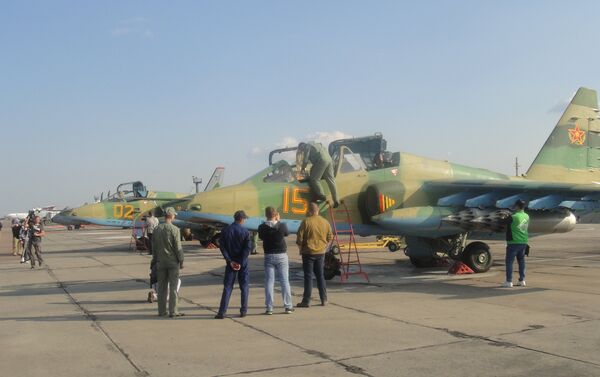 哈薩克斯坦空軍展示了蘇-25攻擊機 - 俄羅斯衛星通訊社