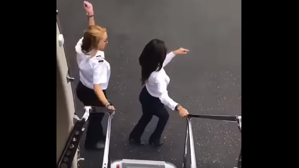 两名墨西哥女飞行员以飞机代汽车挑战魔性Kiki舞 - 俄罗斯卫星通讯社