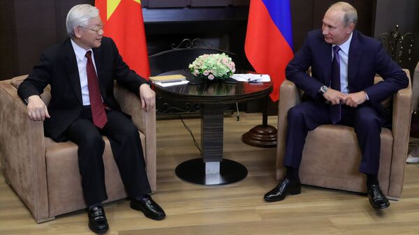 普京與越共總書記簽署系列文件 - 俄羅斯衛星通訊社