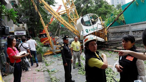 曼谷市中心发生建筑塔吊倒塌并造成伤亡事故 - 俄罗斯卫星通讯社