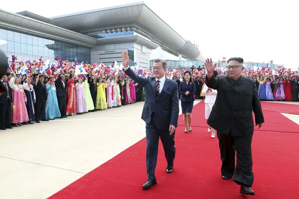韓國總統文在寅抵達平壤 - 俄羅斯衛星通訊社