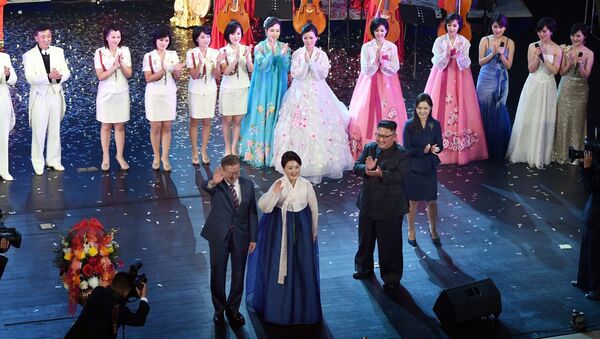 金正恩向韩国总统展示平壤明星的音乐会 - 俄罗斯卫星通讯社