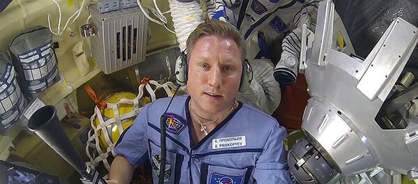 宇航员谢尔盖•普罗科皮耶夫在国际空间站 - 俄罗斯卫星通讯社