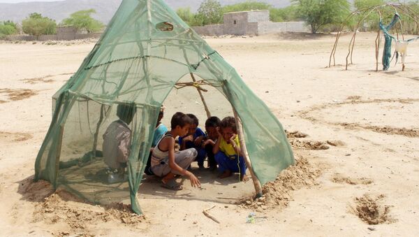 Дети-беженцы в лагере для перемещенных лиц в провинции Хаджа, Йемен - 俄羅斯衛星通訊社