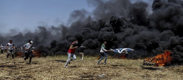 巴勒斯坦人與以色列軍隊在加沙衝突 - 俄羅斯衛星通訊社