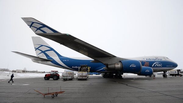 俄羅斯空橋貨運航空公司（AirBridgeCargo）的Boeing-747貨機 - 俄羅斯衛星通訊社