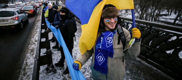 Украинцы во время празднования Дня народного единства в Киеве - 俄罗斯卫星通讯社