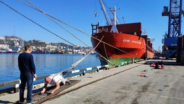 俄罗斯滨海边疆区大力士拖动1.1万吨轮船 - 俄罗斯卫星通讯社