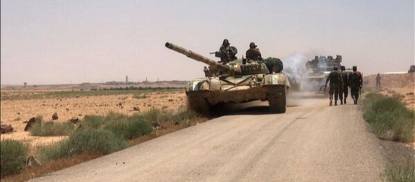 敘利亞政府軍在敘約邊境 - 俄羅斯衛星通訊社