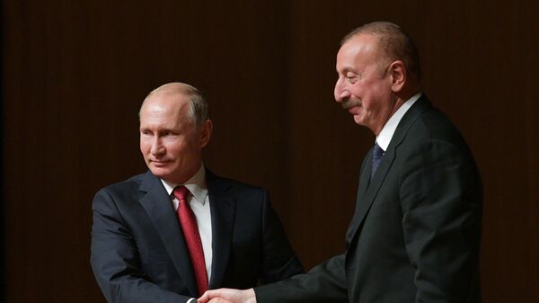 俄罗斯总统普京与阿塞拜疆总统阿利耶夫 - 俄罗斯卫星通讯社