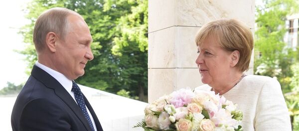 普京和默克尔 - 俄罗斯卫星通讯社