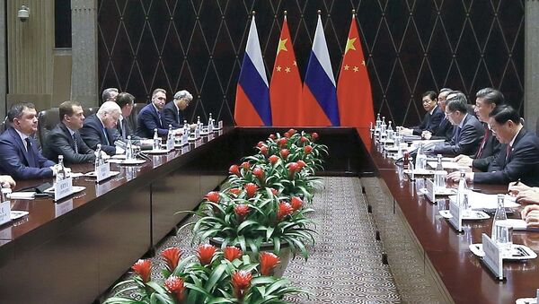 中国国家主席习近平11月5日在上海会见俄罗斯总理梅德韦杰夫 - 俄罗斯卫星通讯社
