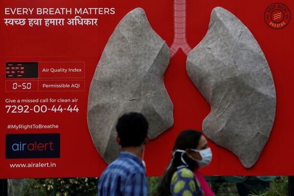 印度新德里的醫院在展示受到空氣污染的肺部模型 - 俄羅斯衛星通訊社