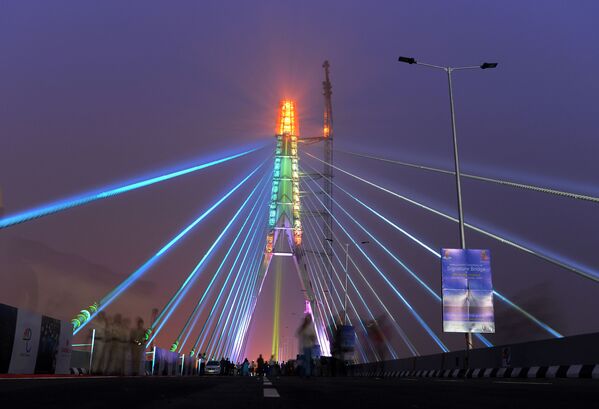 在新德里的“地标桥”，印度 - 俄罗斯卫星通讯社