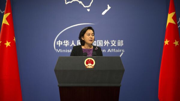 Chinese foreign ministry spokeswoman Hua Chunying speaks during a press briefing at the Ministry of Foreign Affairs building in Beijing - 俄罗斯卫星通讯社