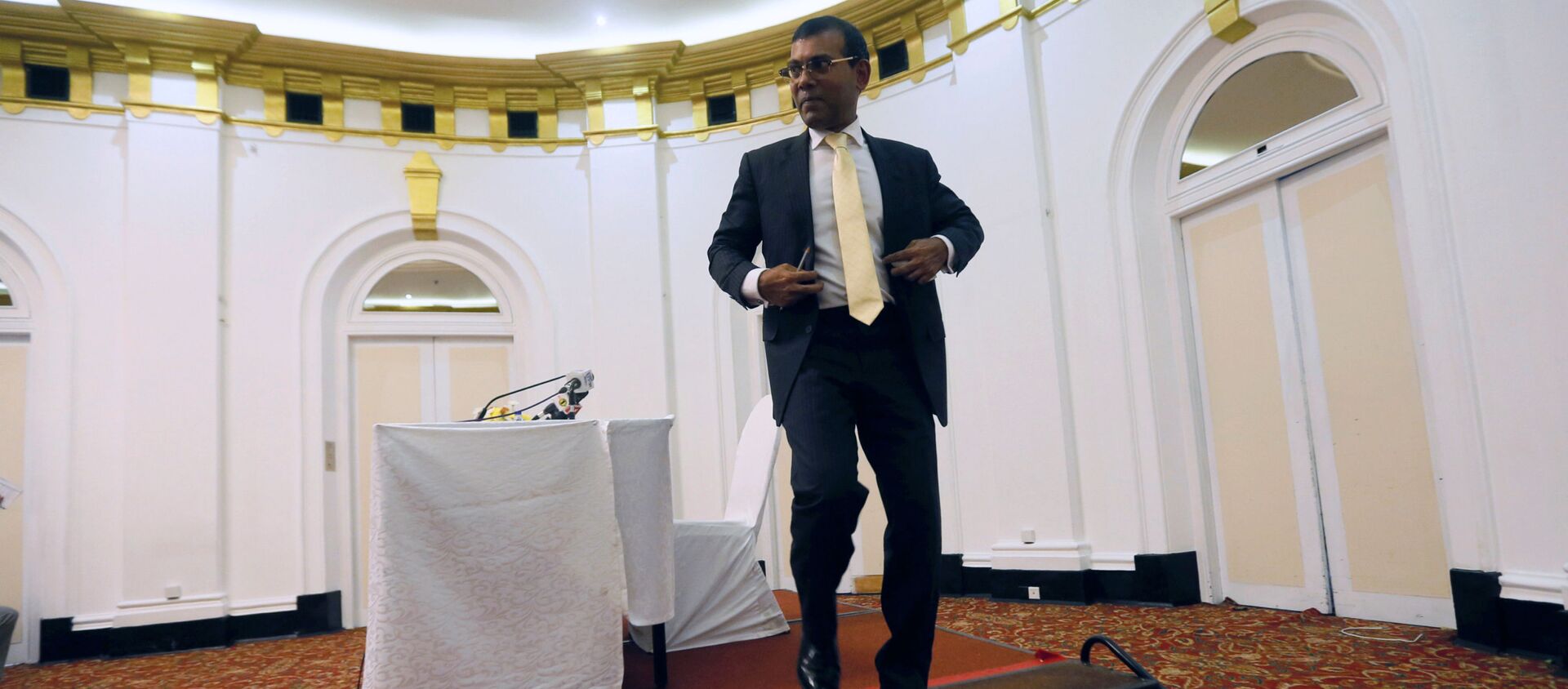 Бывший президент Мальдив Мохамед Нашид во время пресс-конференции в Коломбо, Шри-Ланка - 俄羅斯衛星通訊社, 1920, 07.05.2021