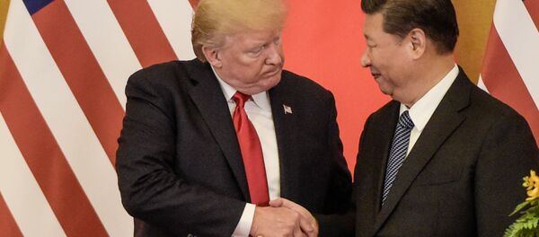 Президент США Дональд Трамп и председатель КНР Си Цзиньпин во время встречи в Пекине - 俄罗斯卫星通讯社