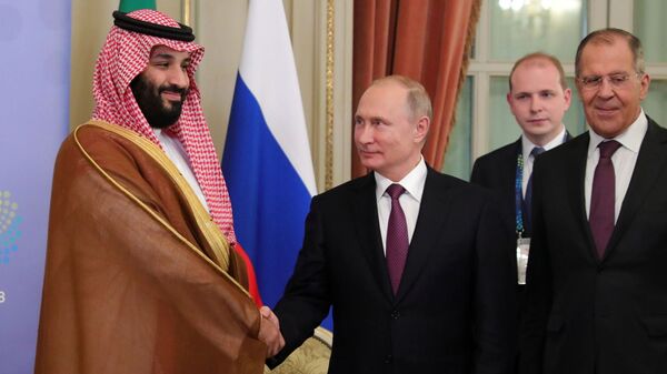 沙特阿拉伯王儲兼首相穆罕默德·本·薩勒曼與俄羅斯總統普京 - 俄羅斯衛星通訊社
