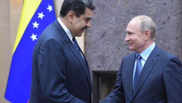 Президент Венесуэлы Николас Мадуро и президент России Владимир Путин во время встречи в Москве - 俄羅斯衛星通訊社