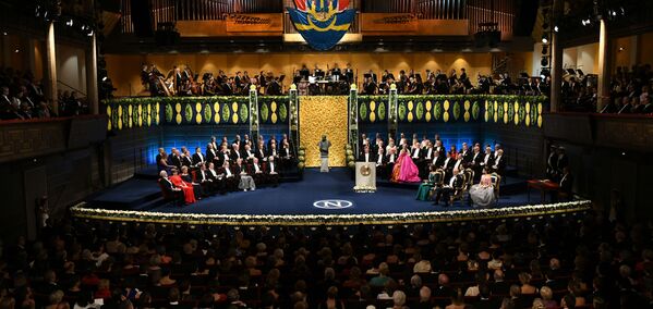 斯德哥尔摩颁奖典礼上的各类诺贝尔奖得主 - 俄罗斯卫星通讯社