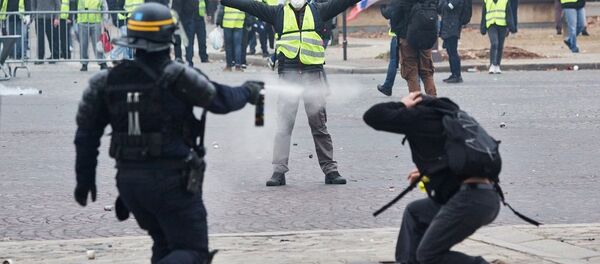 法國巴黎警方對示威學生動用催淚瓦斯 - 俄羅斯衛星通訊社