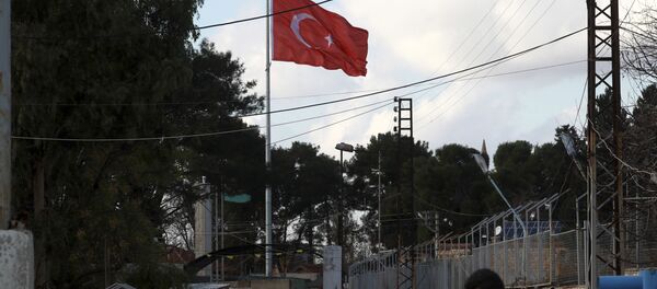 Турецкий флаг на турецко-сирийской границе - 俄罗斯卫星通讯社