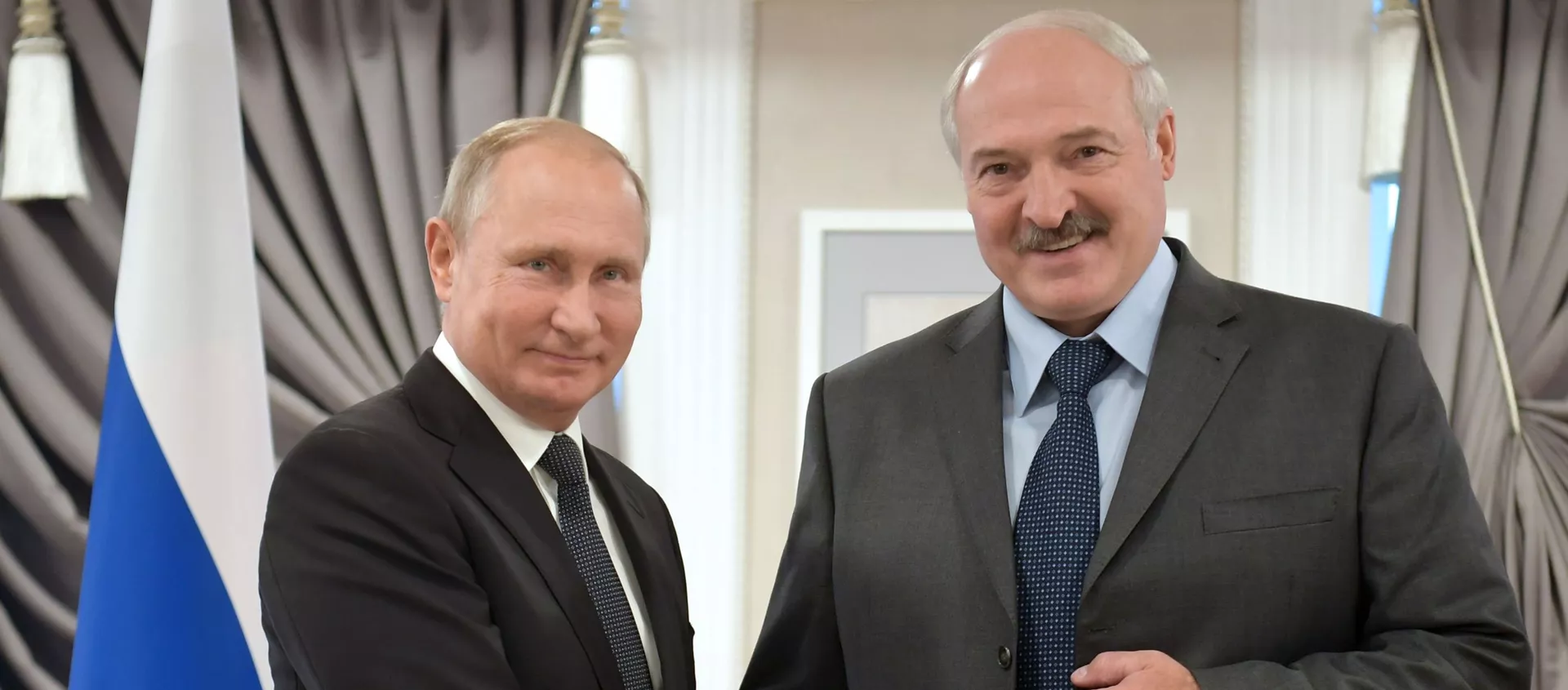 Президент РФ Владимир Путин и президент Республики Беларусь Александр Лукашенко во время встречи в Могилеве - 俄羅斯衛星通訊社, 1920, 02.04.2021