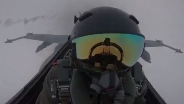闪电击中F-18战斗机的视频现网络 - 俄罗斯卫星通讯社