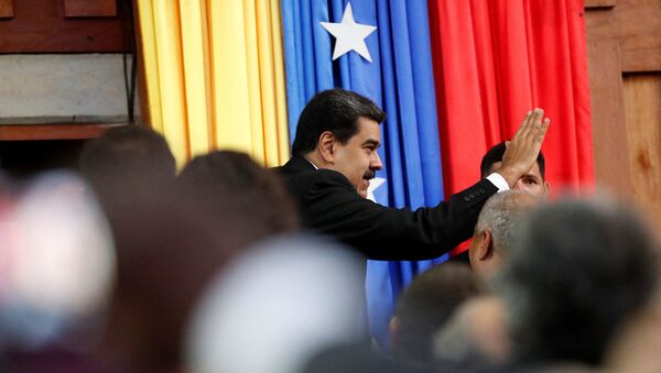 Николас Мадуро на церемонии приведения к присяге на второй президентский срок в Каракасе. 10 января 2019 - 俄羅斯衛星通訊社